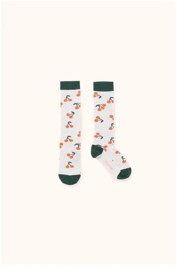 cherries high socks light grey/dark green 
Kousen 
Kniekousen 