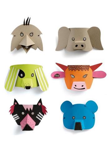 Dierenmaskers 
Karton 
Speelgoed / creatief 