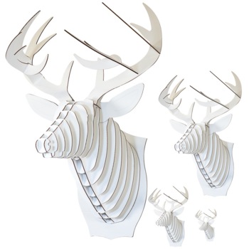 Micro Fred - small moose trophy - white 
Karton 
Interieurdecoratie 