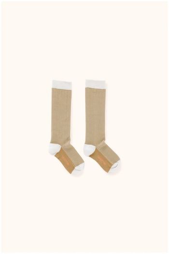 multi lines high socks light grey/dark nude 
Kousen 
Kniekousen 