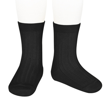 Sokken met fijne rib zwart 
Kousen 
Kousen/sokken 
