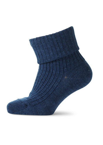 Warme wollen sokken volledig geribd - marine 
Kousen 
Kousen/sokken 