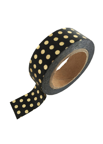 washi/masking tape Black gold foil dots 
Karton 
Masking tape/Washi tape 