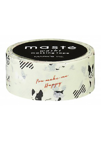 washi/masking tape French bulldog 
Karton 
Masking tape/Washi tape 