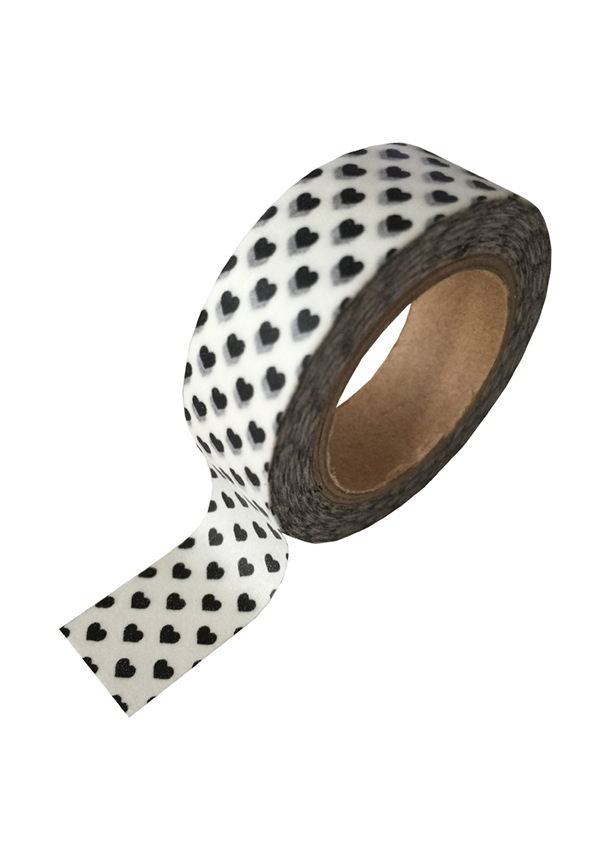 Washi/masking tape white + black heart online kopen ï¿½ Masking tape