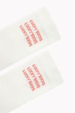 LUCKY MEDIUM SOCKS off-white/red 
Kousen 
Kniekousen 