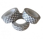 Masking tape grafische driekhoekjes grijs 
Karton 
Masking tape/Washi tape 
