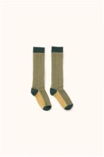 multi lines high socks dark green/sand 
Kousen 
Kniekousen 