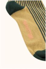 multi lines high socks dark green/sand 
Kousen 
Kniekousen 