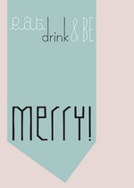 Postkaart KERST : Be Merry 
Karton 