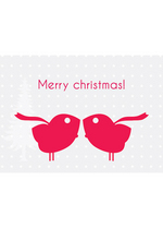 Postkaart 'KERST' Birds 
Karton 