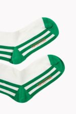 STRIPES QUARTER SOCKS off-white/green 
Kousen 
Kniekousen 