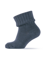 Warme wollen sokken - met sterke rib aan been - gemêleerd blauw 
Kousen 