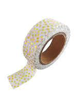 washi/masking tape white gold + foil sprinkles 
Karton 