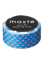 Washi tape - Neon bleu/red polka dots 
Karton 